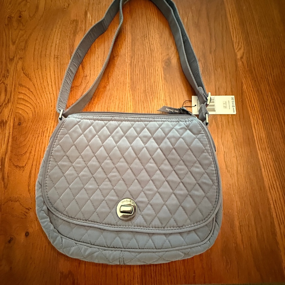 Vera Bradley Gray Quilted Crossbody Bag with Adjustable Strap